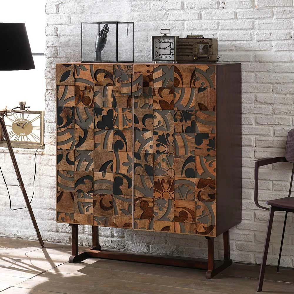 Auslauf 🥰 100x120x45 2-türiger Schrank Mit Bügelgestell - Lakrym 🔥 – Bild 2