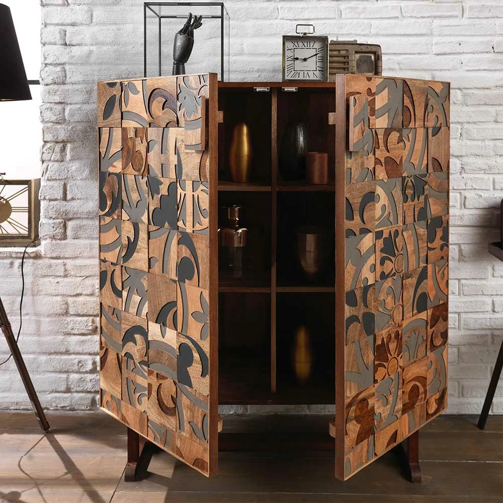 Auslauf 🥰 100x120x45 2-türiger Schrank Mit Bügelgestell - Lakrym 🔥 – Bild 3