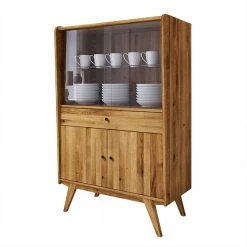 Brandneu 🥰 100x154x50 Retro Vitrinenschrank Aus Wildeiche - Hardus 🥰