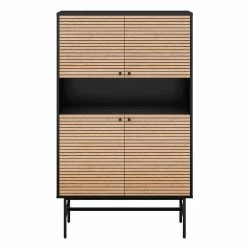 Neu 😍 100x155x40 4-türiges Highboard Mit Offenem Fach - Varaba 🎁