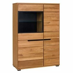 Bestpreis 🛒 102x148x42 Highboard Mit Glas Einsatz - 4-türig - Sennya 🔥
