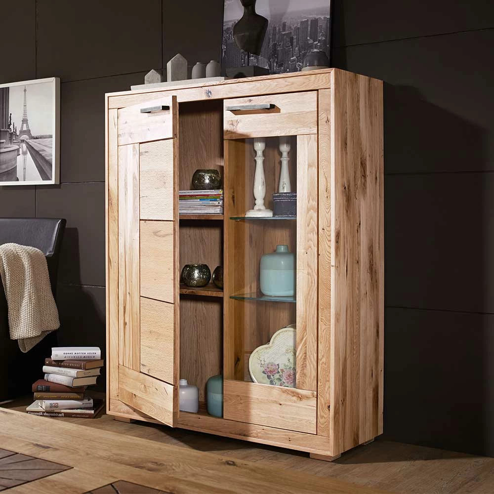 Auslauf 🔥 103x135x40 Highboard Vitrine In Hell Geölt - Emigoa 😀 – Bild 3