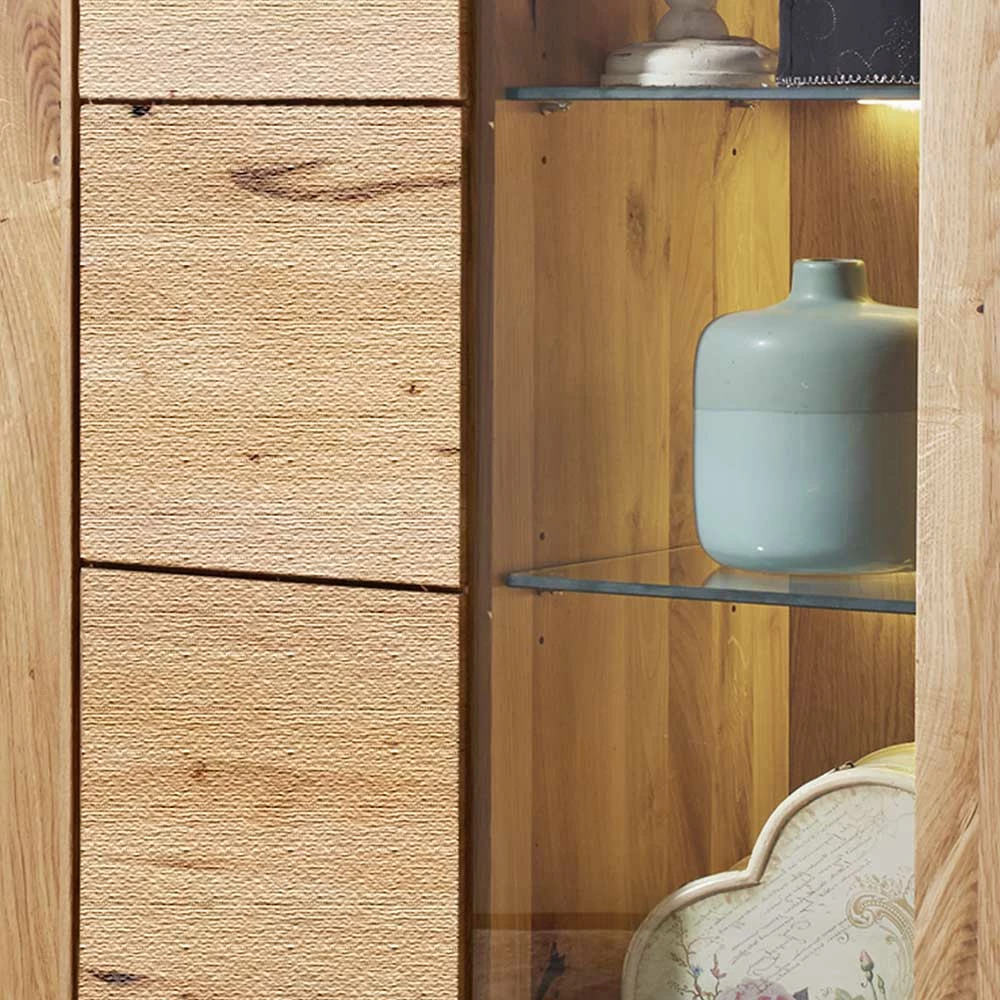 Auslauf 🔥 103x135x40 Highboard Vitrine In Hell Geölt - Emigoa 😀 – Bild 6