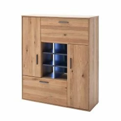 Bestes Angebot 🧨 104x123x37 Design Highboard Aus Holz & MDF - Assela 💯