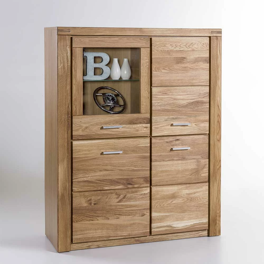 Angebote ✨ 108x140x40 Wildeiche Highboard 4-türig - Maila 🥰 – Bild 2