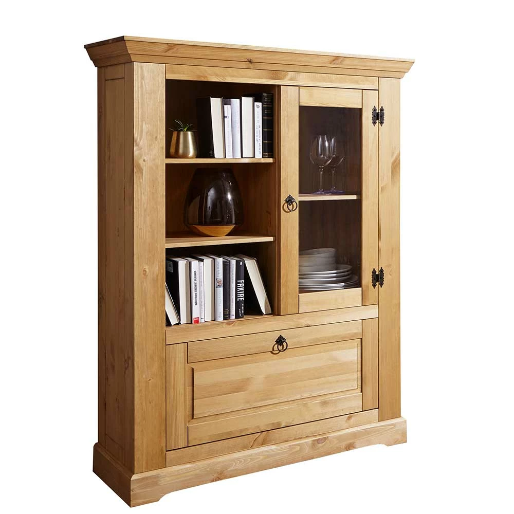 Bestpreis ⭐ 108x152x42 Landhaus Highboard Aus Massivholz - Xulan 🤩