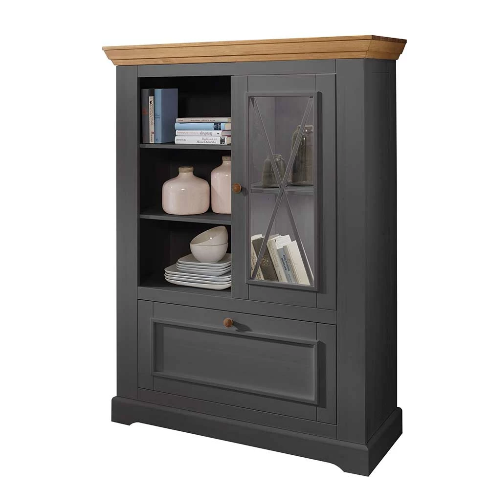 Rabatt 💯 108x152x42 Landhaus Schrank In Grau - Ustricia 😀