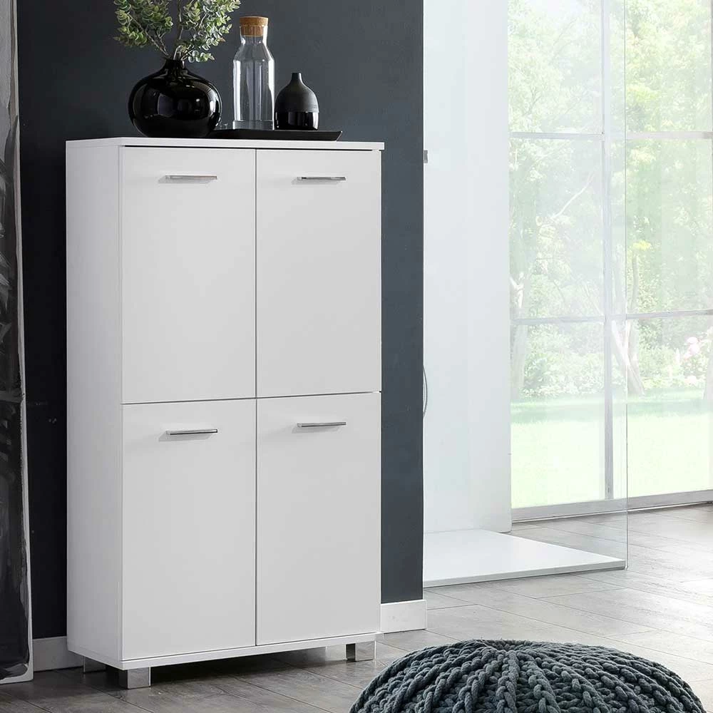 Billig 😉 117 Cm Hohes Türen Highboard In Weiß - Enres 😍 – Bild 2