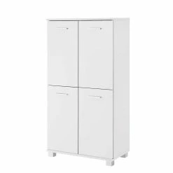 Billig 😉 117 Cm Hohes Türen Highboard In Weiß - Enres 😍