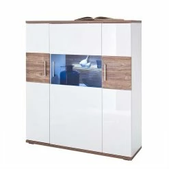 Angebote 🥰 120 Cm Breites Highboard In Weiß Glanz - Icadro II 💯