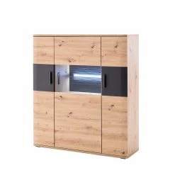 Besorgen 😍 120x134x37 Cm Highboard Mit Drei Türen - Vecenda 🎉