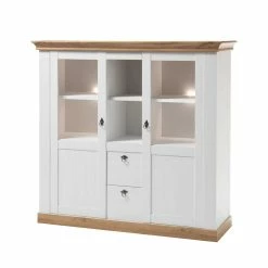 Besorgen 🔥 148x139x44 Landhaus Highboard Zweifarbig - Diatara ⌛