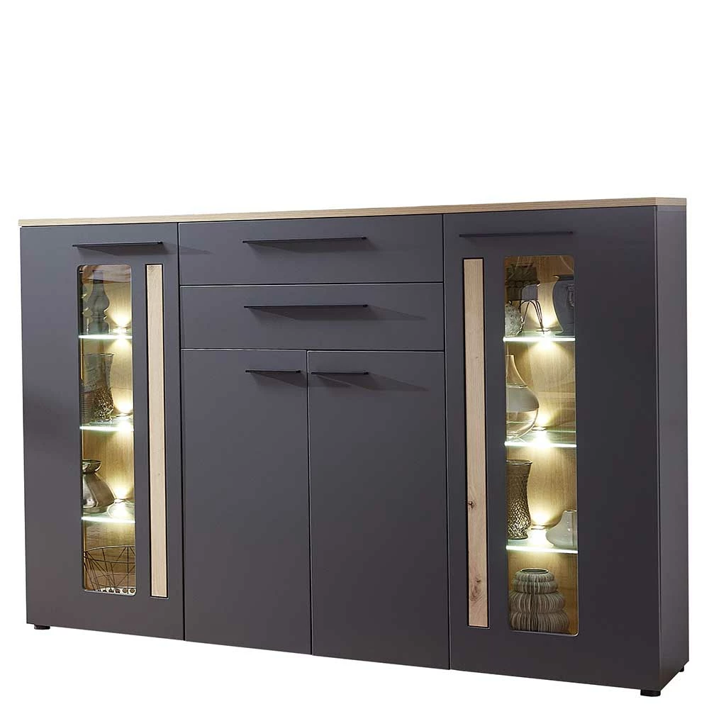 Schlussverkauf 👍 180x133x37 Vitrine Schrank Mit LED Licht - Svanjon ✔️