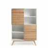 Coupon 👍 2-türiges Highboard Ivorino Vier Offene Fächer ✨