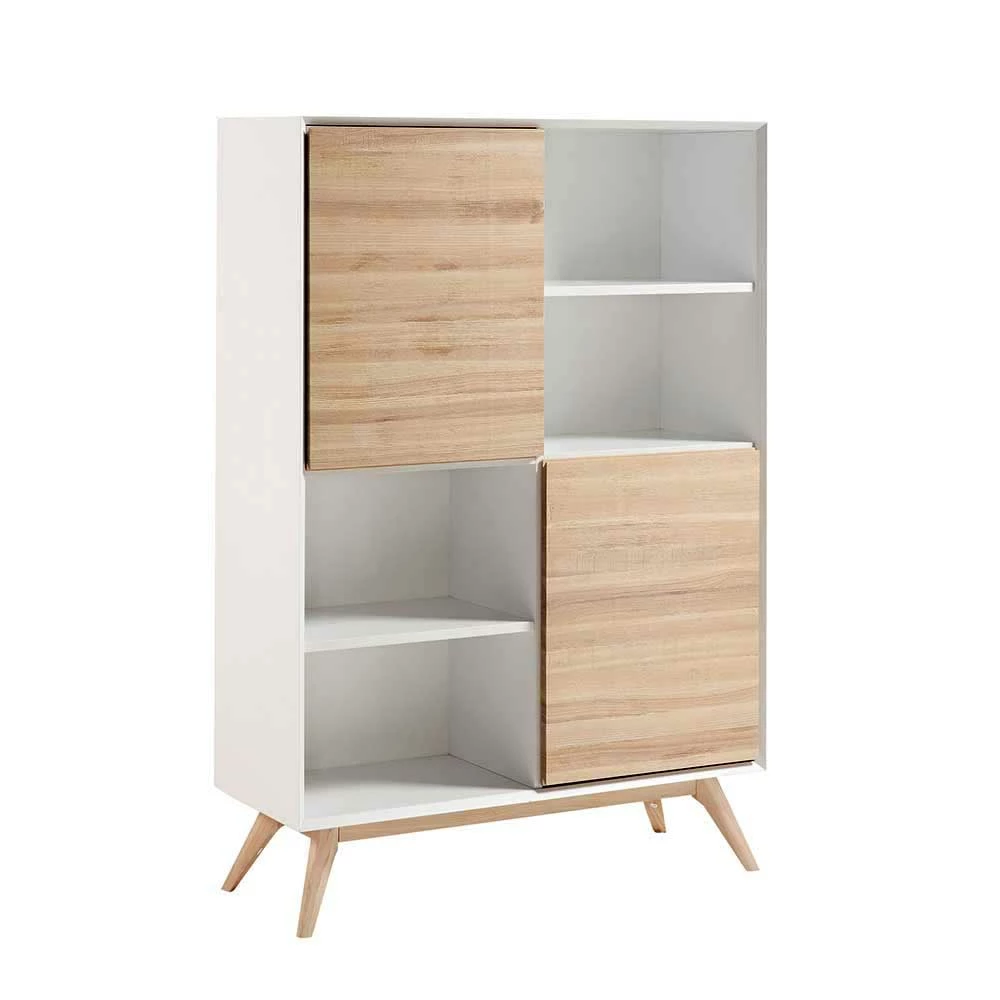Coupon 👍 2-türiges Highboard Ivorino Vier Offene Fächer ✨ – Bild 2
