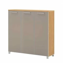 Bester Verkauf 🧨 3 Türiger Schuhschrank Diecca In Taupe Glas Beschichtet 🔔