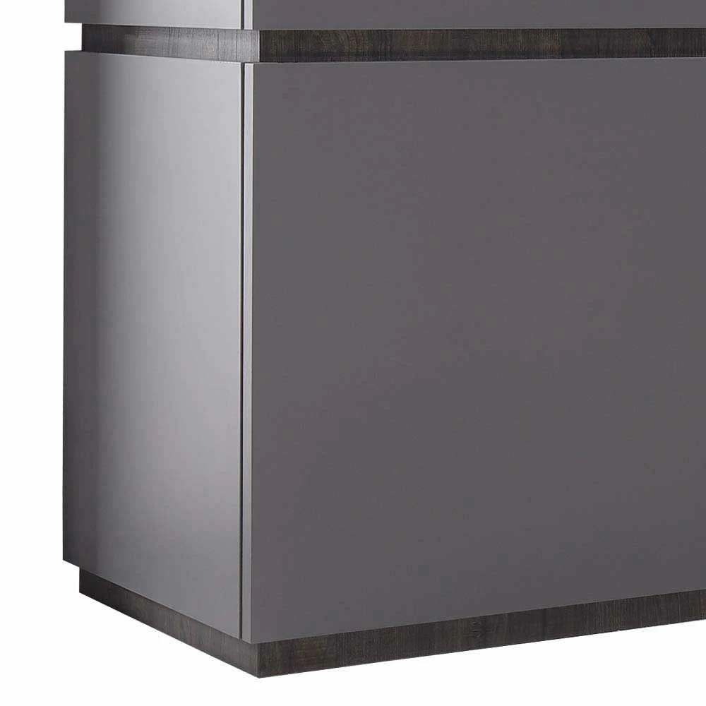 Bestes Angebot 👏 4-türiges Highboard In Anthrazit Mit Wenge - Zialko 🤩 – Bild 4