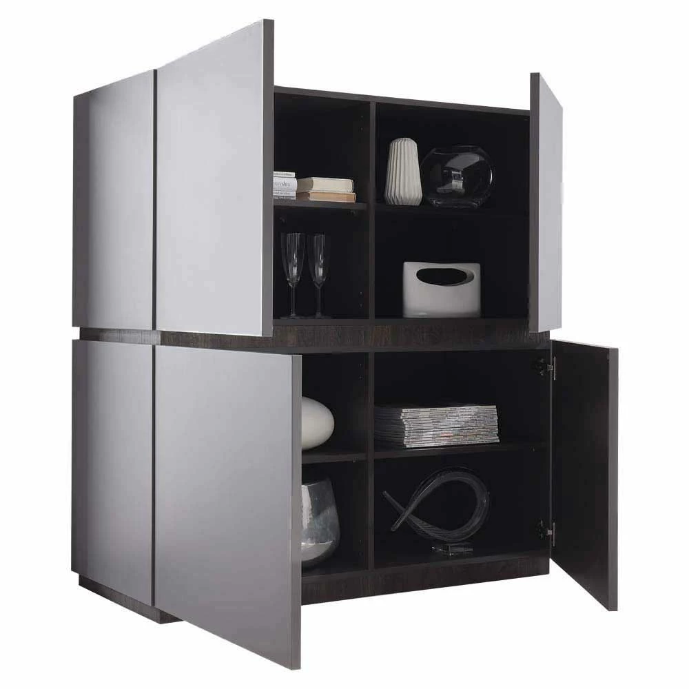 Bestes Angebot 👏 4-türiges Highboard In Anthrazit Mit Wenge - Zialko 🤩 – Bild 5