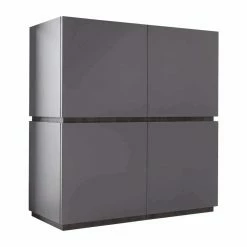 Bestes Angebot 👏 4-türiges Highboard In Anthrazit Mit Wenge - Zialko 🤩