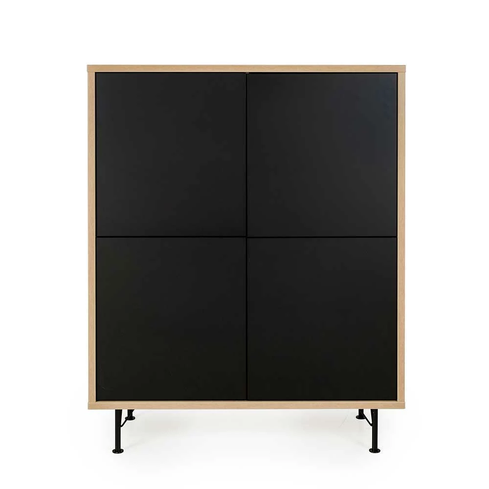Neu ⌛ 4-türiges Highboard Mit Push-to-Open Chicron In Schwarz 🧨 – Bild 2