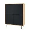 Neu ⌛ 4-türiges Highboard Mit Push-to-Open Chicron In Schwarz 🧨