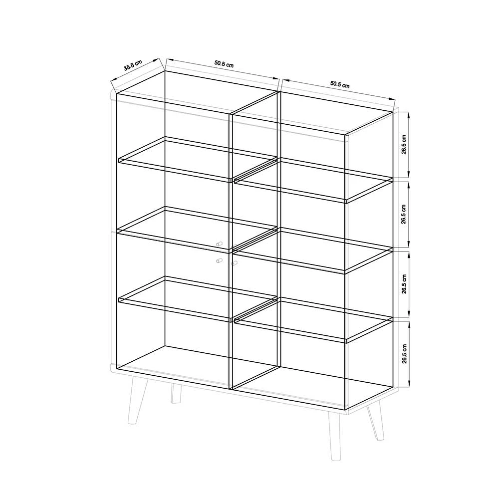 Brandneu 😉 4-türiges Skandi Highboard In Weiß & Eiche - Cablos ⌛ – Bild 6