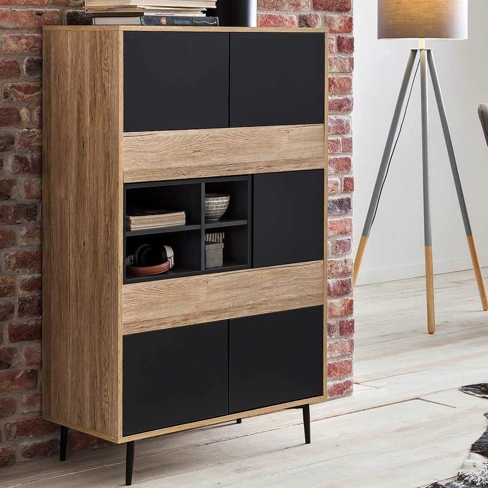 Coupon 😉 78x130x39 Wohnraum Highboard 5-türig - Drondo 💯 – Bild 2