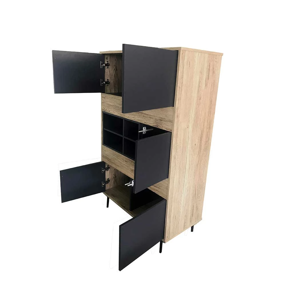 Coupon 😉 78x130x39 Wohnraum Highboard 5-türig - Drondo 💯 – Bild 5