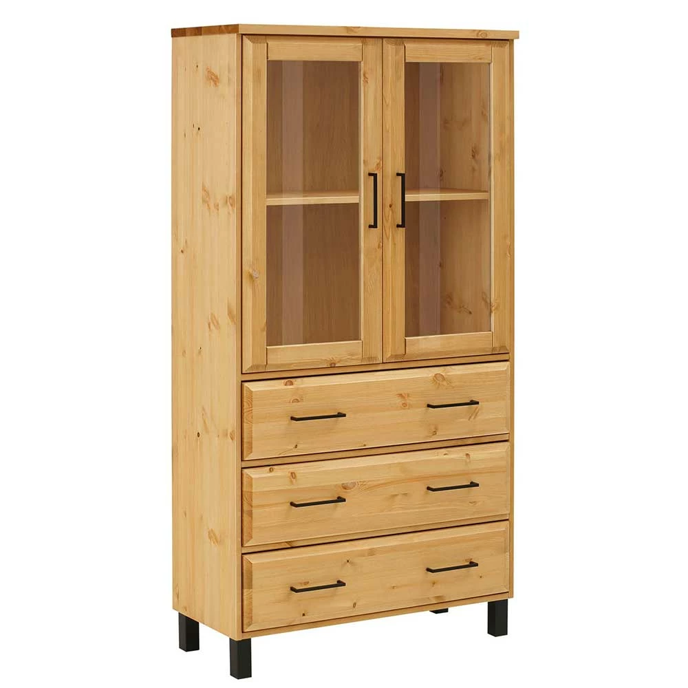 Budget ✨ 80x155x37 Schrank Mit Glastüren & 3 Schubladen - Ploiesti 🔔 – Bild 2