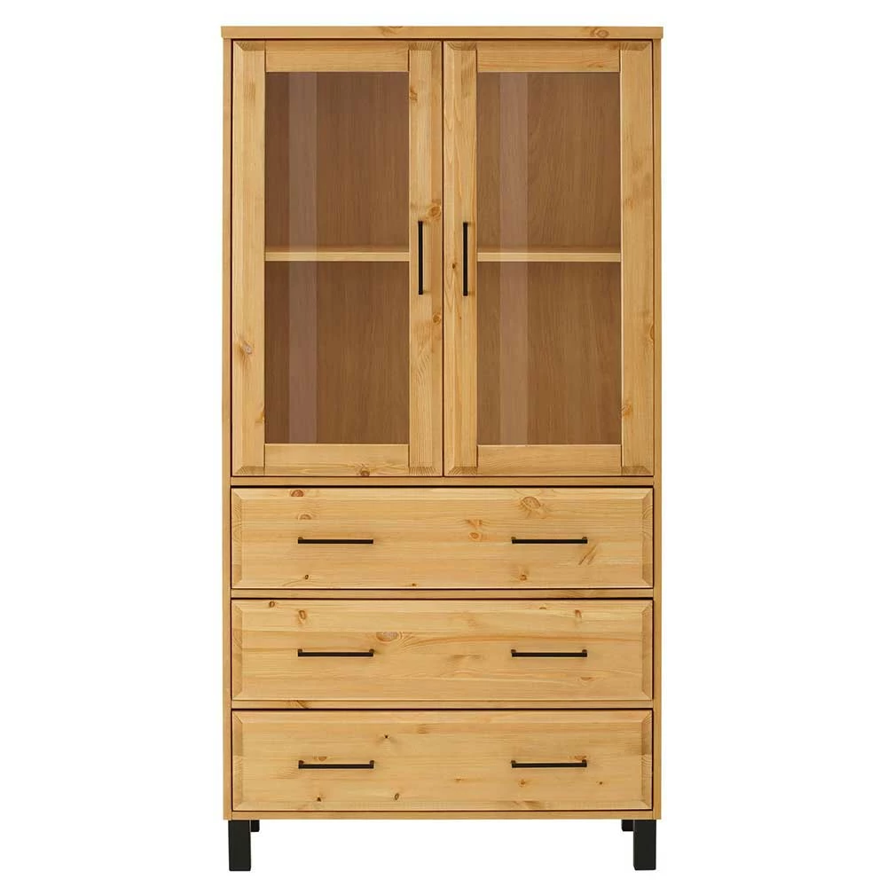 Budget ✨ 80x155x37 Schrank Mit Glastüren & 3 Schubladen - Ploiesti 🔔 – Bild 3