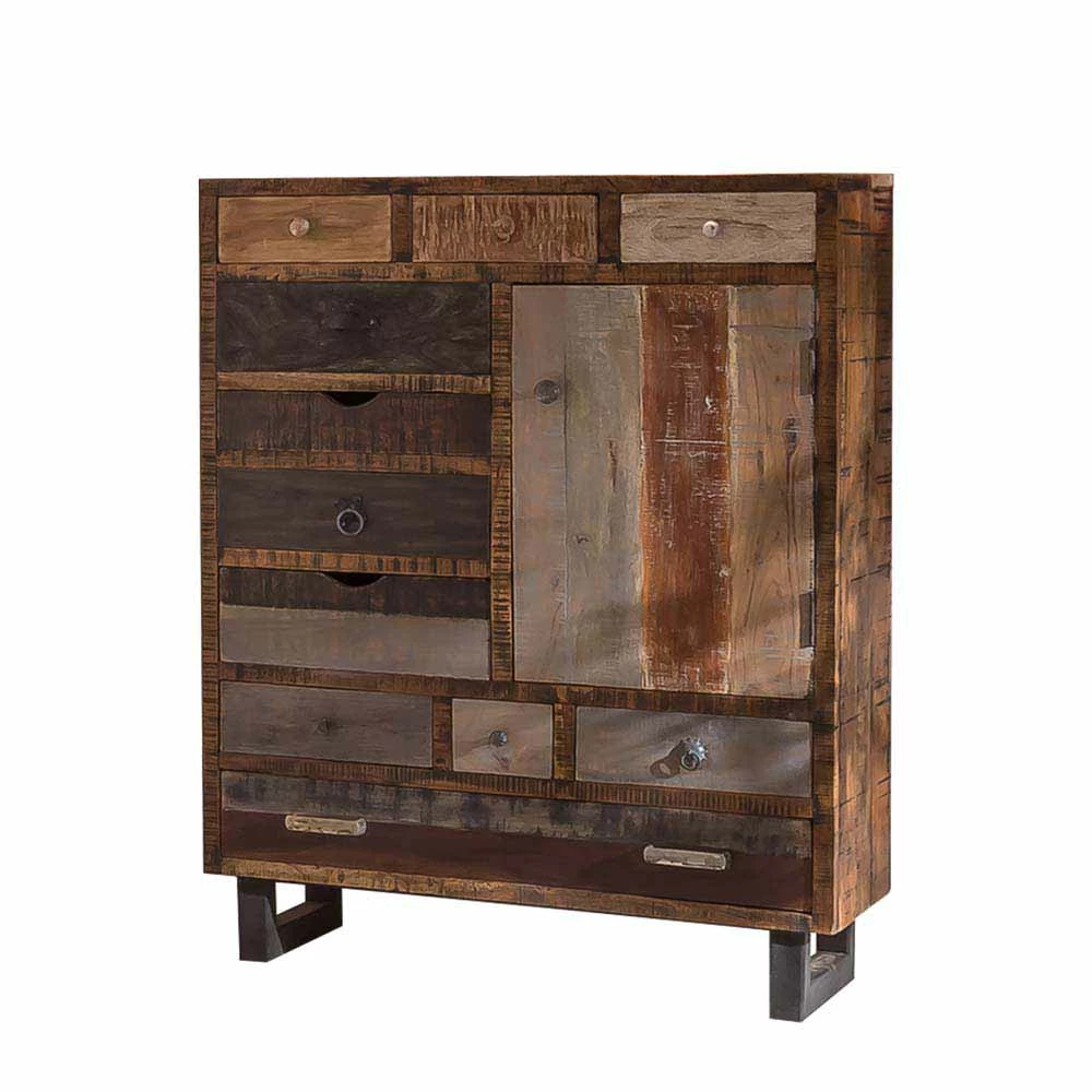 Auslauf 😀 90x120 Highboard Mit 11 Schubladen - Bahiro 🧨