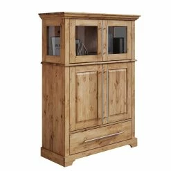 Billig 🔥 94x133x39 Modern Country Highboard Aus Kiefer Massiv - Noellisa 🤩