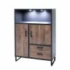 Schlussverkauf ✔️ 99x136x45 Industry Highboard In Dekor Eiche Dunkel - Emjedov 👏