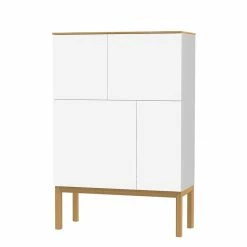 Bestes Angebot ✨ Design Highboard Dadoncas In Weiß Eiche ❤️