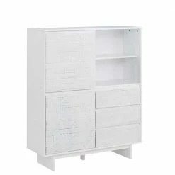 Bester Verkauf 🔔 Günstiges Kombi Highboard In Weiß Lasiert - Vagniu 😍