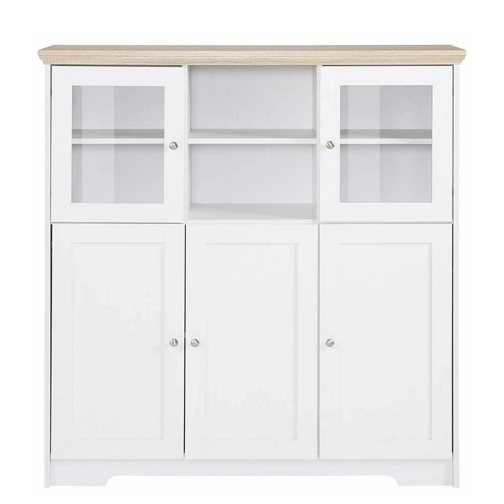 Bestes Angebot 👏 Günstiges Landhaus Highboard 125x125x35 - Akedra ✔️ – Bild 2