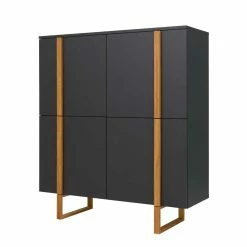 Budget 👍 Highboard In Anthrazit & Eiche - Dravus ⭐