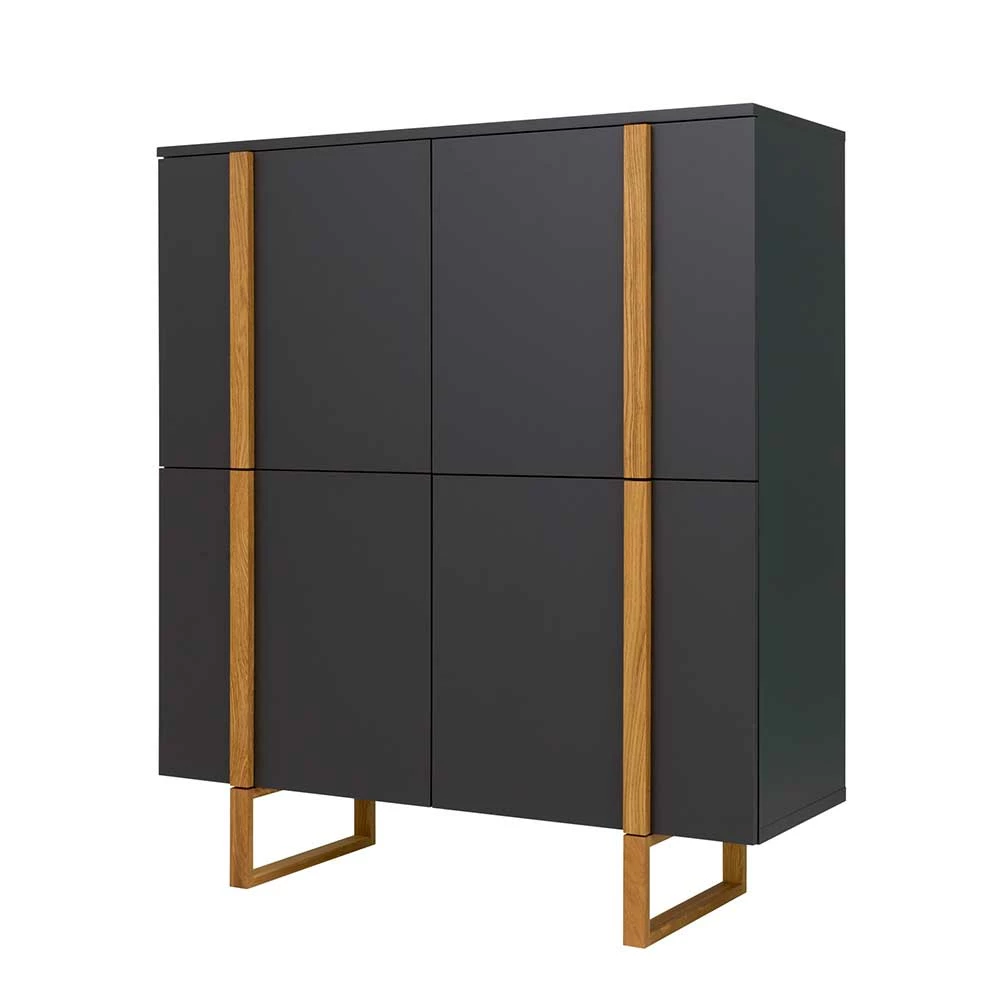 Budget 👍 Highboard In Anthrazit & Eiche - Dravus ⭐