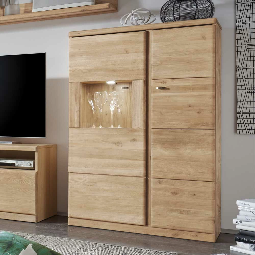 Blitzangebot 🤩 Highboard Vitrine Smonia Aus Wildeiche Bianco 🔔 – Bild 2