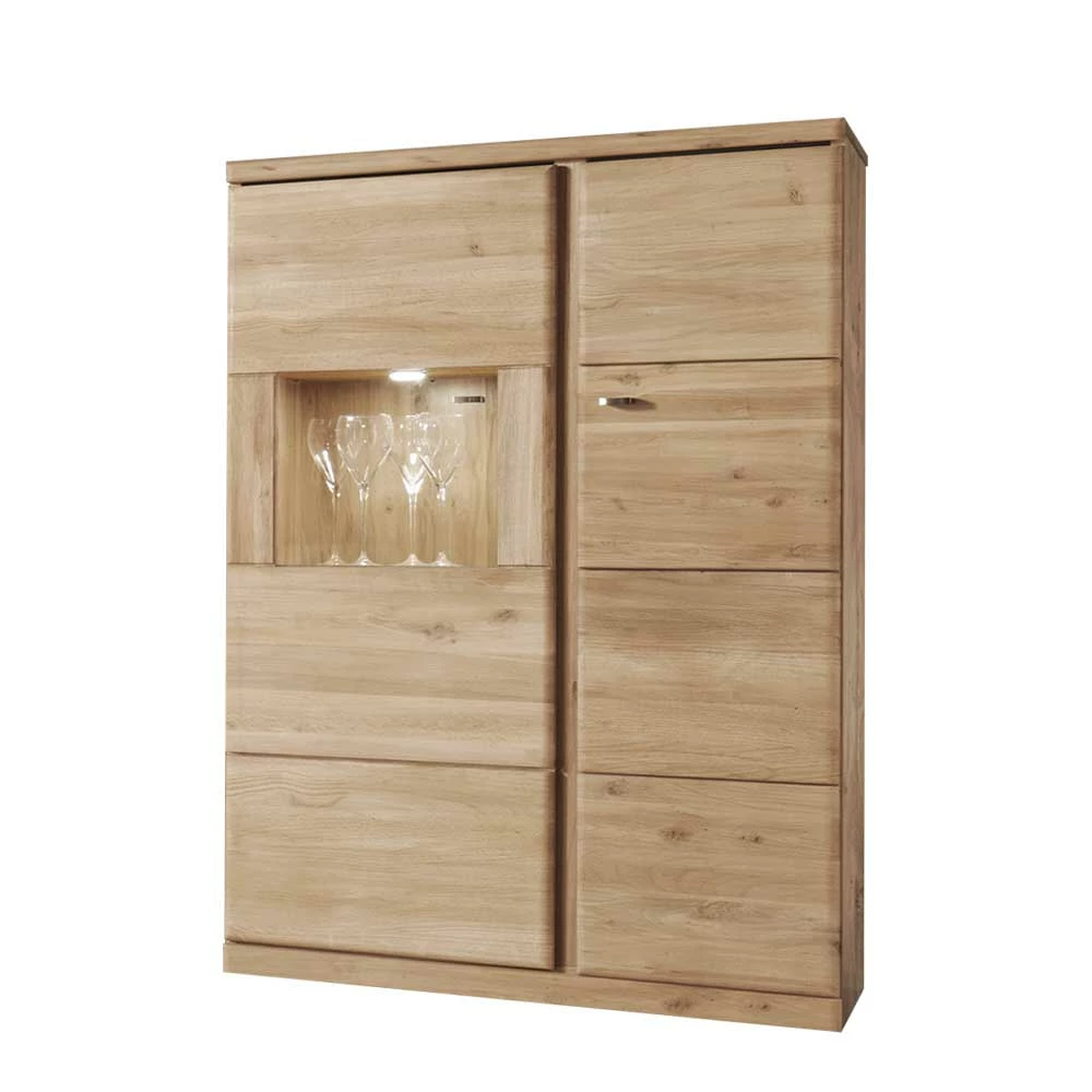 Blitzangebot 🤩 Highboard Vitrine Smonia Aus Wildeiche Bianco 🔔