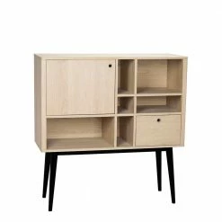 Bester Verkauf 🌟 Hochwertige Retro Kommode Jumeco In Eiche White Wash Und Schwarz ✔️