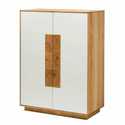 Coupon 🌟 Hochwertiges Highboard In Weiß & Eiche - Smonia ✨