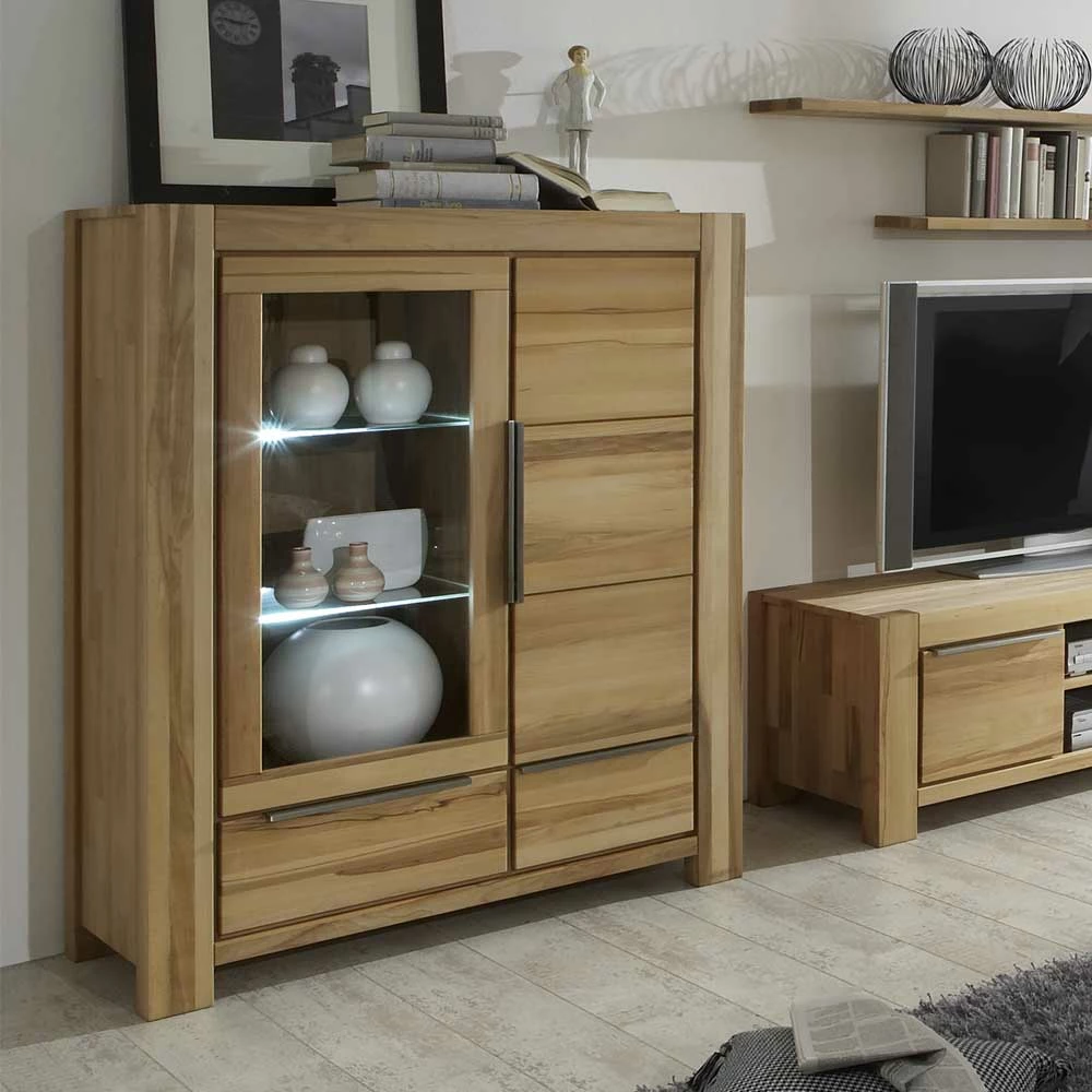 Brandneu 🌟 Kernbuche Vitrine Flanzios Mit Beleuchtung 🎉 – Bild 2