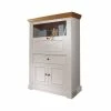 Coupon 🛒 Kiefernholz Highboard Elvelina Mit Schreibklappe ⌛