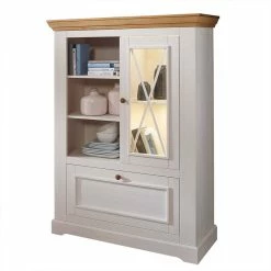 Bestes Angebot 👍 Landhaus Highboard Elvelina Aus Kiefer In Weiß 😀