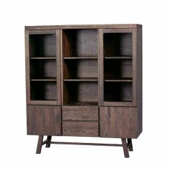 Bestes Angebot 🛒 Massiv Highboard Vedraza In Dunkel Lackiert Und Gebürstet 😀
