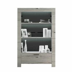 Am billigsten 😉 Moderne Vitrine In Weißeiche Dekor - Izento 😍