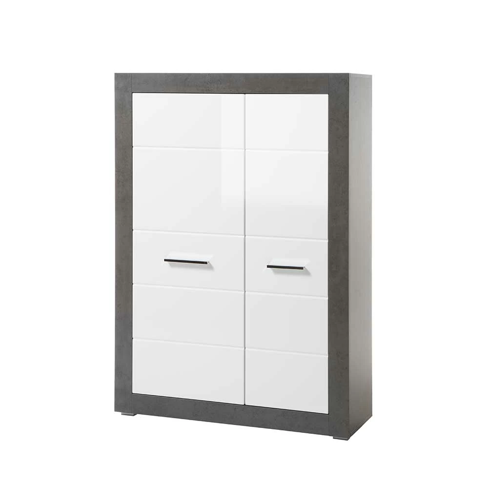 Am billigsten ✨ Modernes Hochglanz Highboard Mit 2 Türen - Istensa I ⌛
