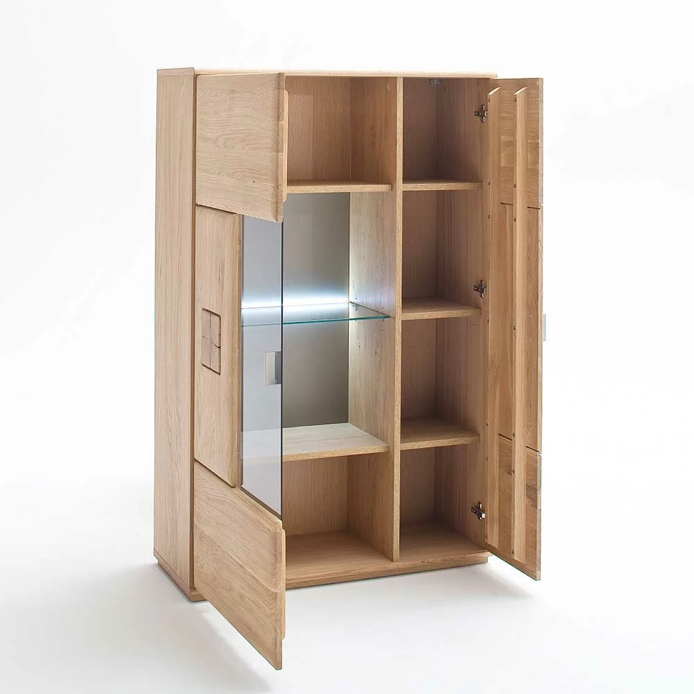 Beste Bewertungen von ⭐ Vitrine Highboard Optional Mit LED Pontros Eiche Bianco Teilmassiv 🛒 – Bild 3