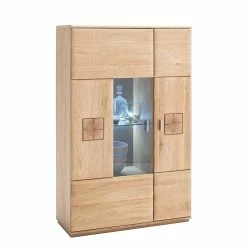 Beste Bewertungen von ⭐ Vitrine Highboard Optional Mit LED Pontros Eiche Bianco Teilmassiv 🛒